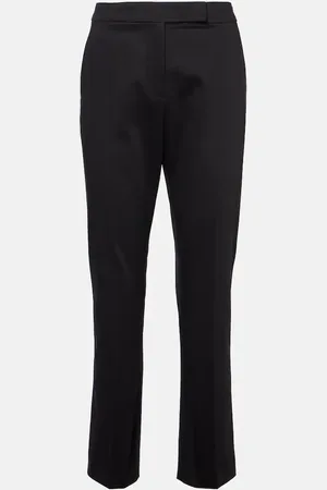 Max Mara Pantalones flared Okra de algodón