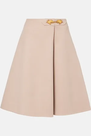 VALENTINO Falda midi de lana y cachemir