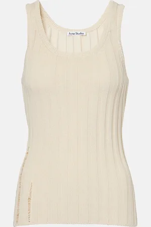 Acne Studios Tank top acanalado de mezcla de algodón