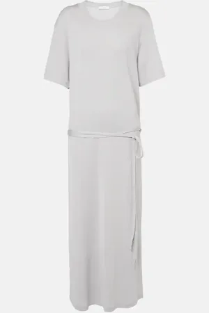 LEMAIRE Vestido midi de algodón con cinturón