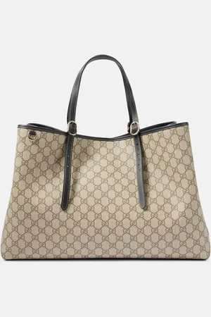 Gucci Tote Large de lona GG con piel