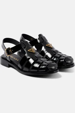 Prada Sandalias de pescador de piel cepillada