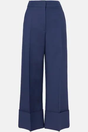 VALENTINO Pantalones anchos de Crepe Couture