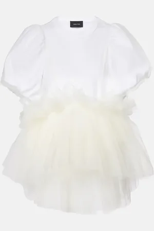 Simone Rocha Top de tul y jersey de algodón
