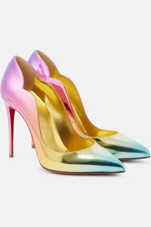 Christian Louboutin Salones Hot Chick 100 de piel metalizada