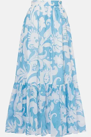Etro Falda larga de algodón con paisley