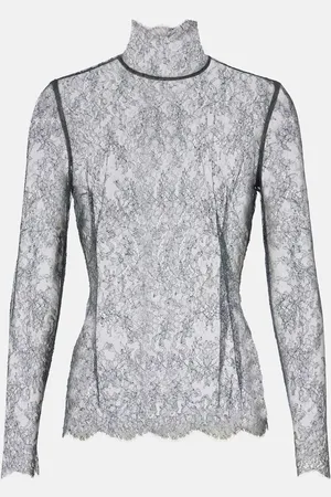 Dolce & Gabbana Top de cuello alto de encaje floral