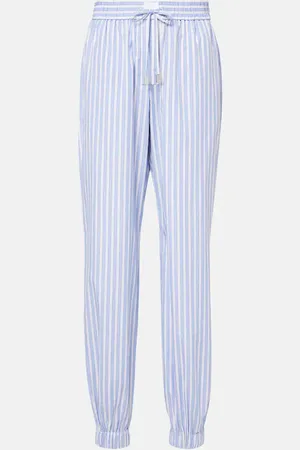 The Attico Pantalones de pijama de algodón a rayas