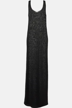 Saint Laurent Vestido largo de lamé