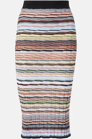 Missoni Falda midi de mezcla de algodón a rayas