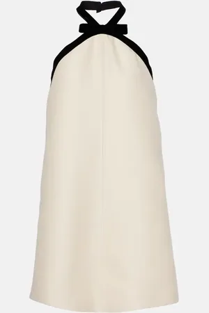 Tom Ford Vestido corto de lana y crepé de seda con lazo