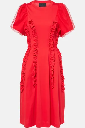 Simone Rocha Vestido midi de tul de algodón