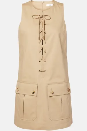 Chloé Chloé Vestido corto de satén de algodón