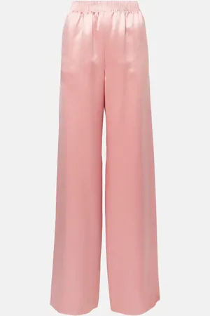 VALENTINO Pantalones anchos de satén de seda duquesa