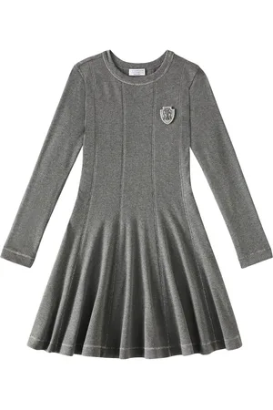 Brunello Cucinelli Vestido en mezcla de algodón y cachemir