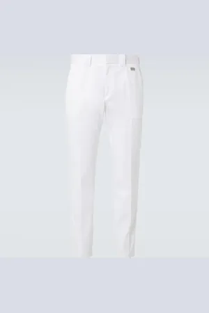 Dolce & Gabbana Pantalones rectos de gabardina de algodón