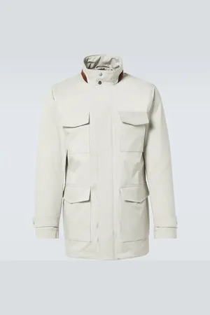 Kiton Chaqueta sahariana técnica con piel