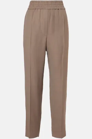 Brunello Cucinelli Pantalones rectos de tiro medio