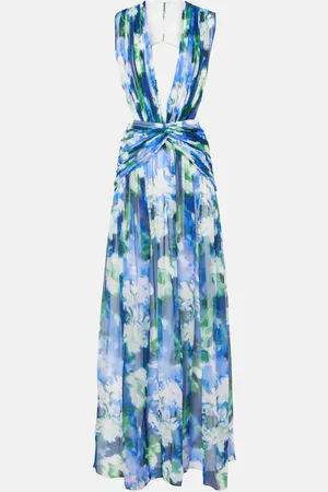 Costarellos Vestido de fiesta de georgette de seda floral