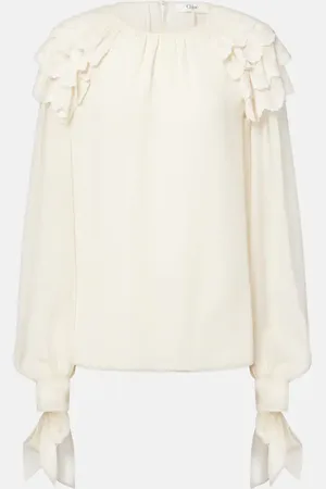 Chloé Chloé Blusa de seda con volantes