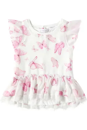 MONNALISA Top Butterflies de georgette con volantes