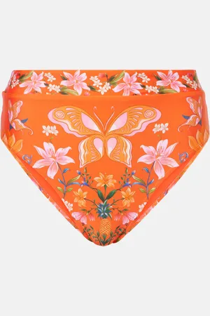 Farm Rio Braga de bikini de tiro alto estampada