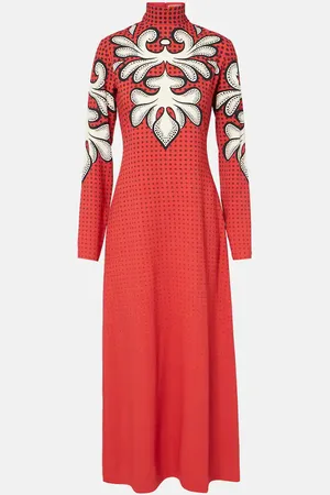 La DoubleJ Vestido midi Halle de satén estampado