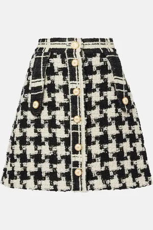 VALENTINO Minifalda en tweed de mezcla de lana
