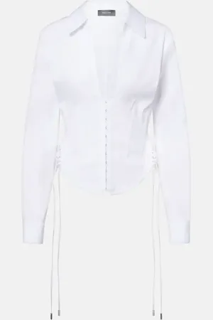MUGLER Top bustier de mezcla de algodón