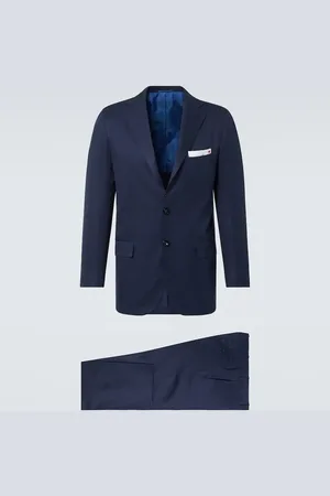 Kiton Traje de botonadura sencilla de algodón