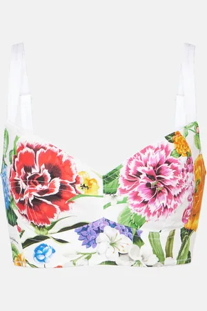 Dolce & Gabbana Top en popelín de mezcla de algodón floral