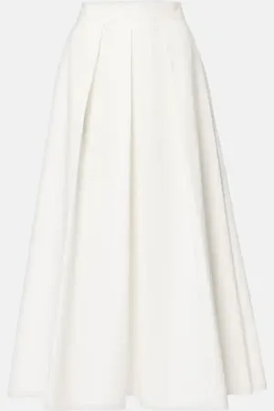Elie saab Falda midi de popelín de algodón