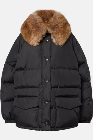 Prada Chaqueta de plumas con pelo sintético