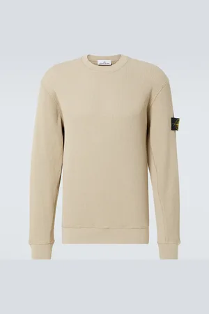 Stone Island Sudadera de algodón gofrado con logo