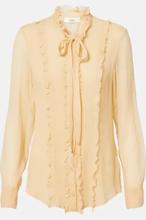 Chloé Chloé Blusa de crepé de seda con volantes