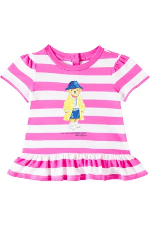 Ralph Lauren Bebé - vestido Polo Bear de algodón a rayas