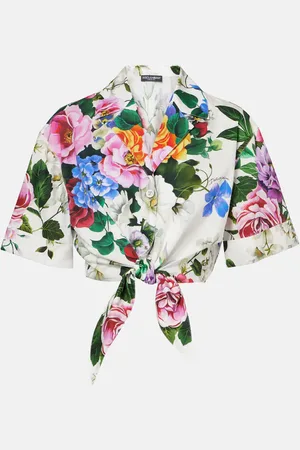 Dolce & Gabbana Camisa cropped de algodón floral