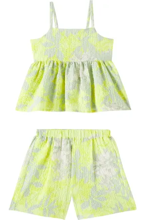 Il gufo Set de top y shorts de algodón estampado