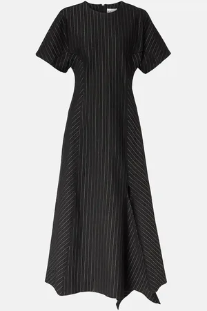 Ganni Vestido midi con raya diplomática