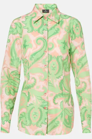 Etro Camisa de algodón y seda estampada