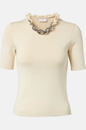 Paco rabanne Top de mezcla de seda y algodón