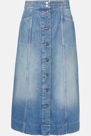 VALENTINO Falda midi en denim