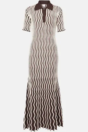Bottega Veneta Vestido de lana a rayas