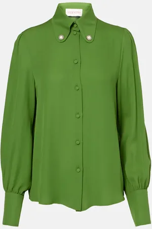 VALENTINO Blusa de georgette de seda con adornos