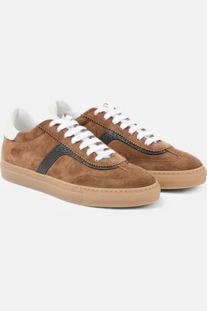Brunello Cucinelli Zapatillas de ante adornadas