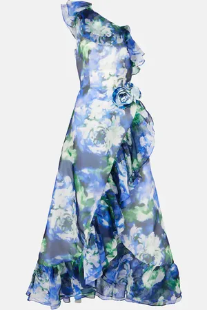 Costarellos Vestido largo Carmea de organza de seda