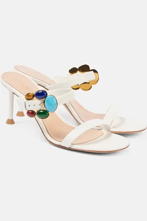 Gianvito Rossi Mules 70 de piel adornados