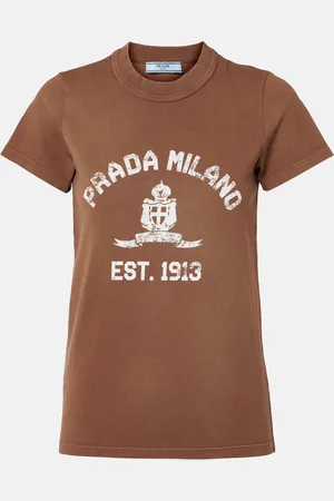 Prada Camiseta de algodón con logo