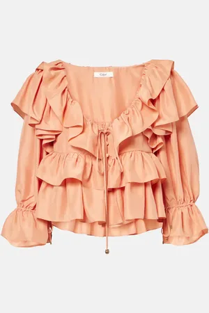 Chloé Chloé Blusa de seda con volantes
