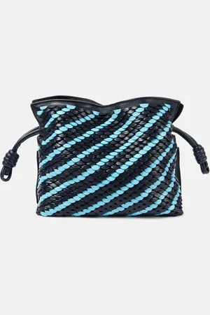 Loewe Clutch Flamenco Mini de piel a rayas